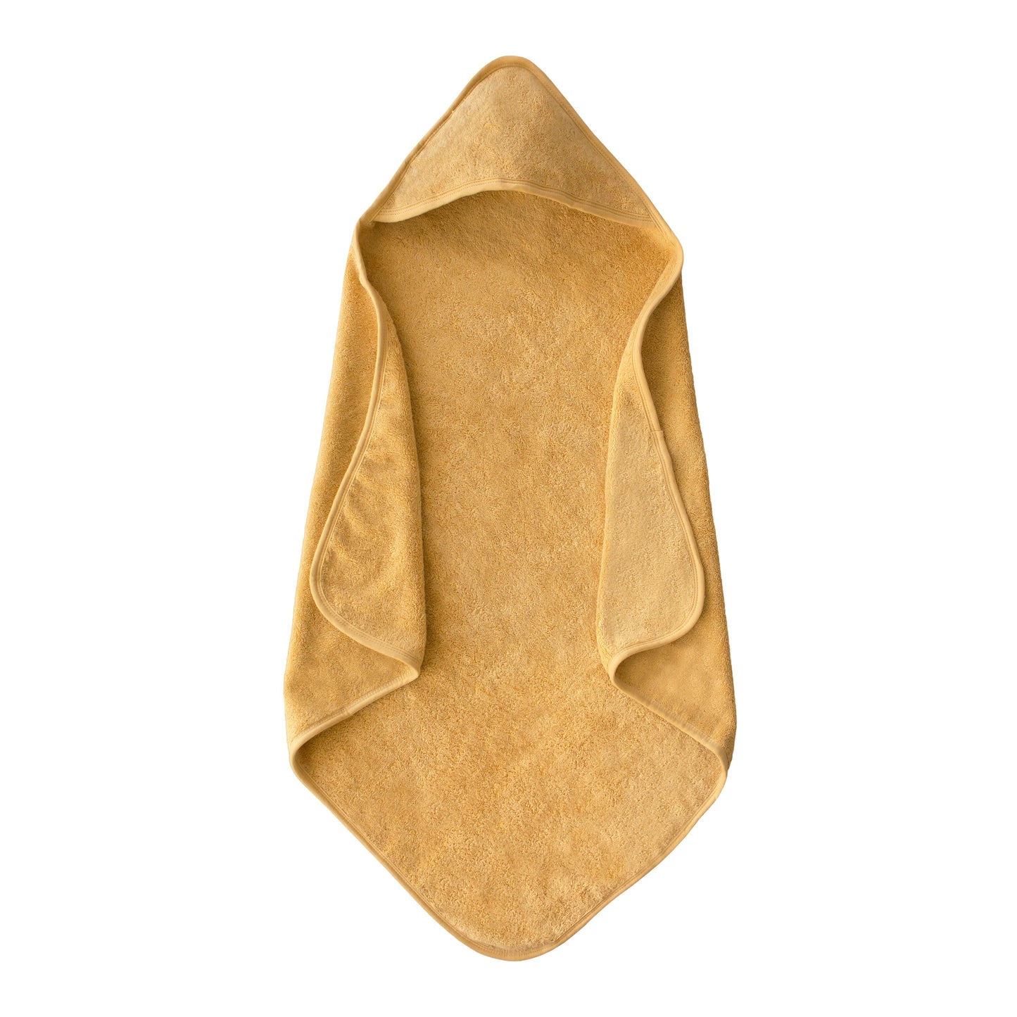 Badcape met kap van Mushie, in de kleur geel, gemaakt van 100% biologisch katoen