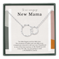 Een prachtige nieuwe mama ketting met 2 cirkels en een betekenisvolle boodschap voor de toekomstige mama, handgemaakt, van sterling zilver